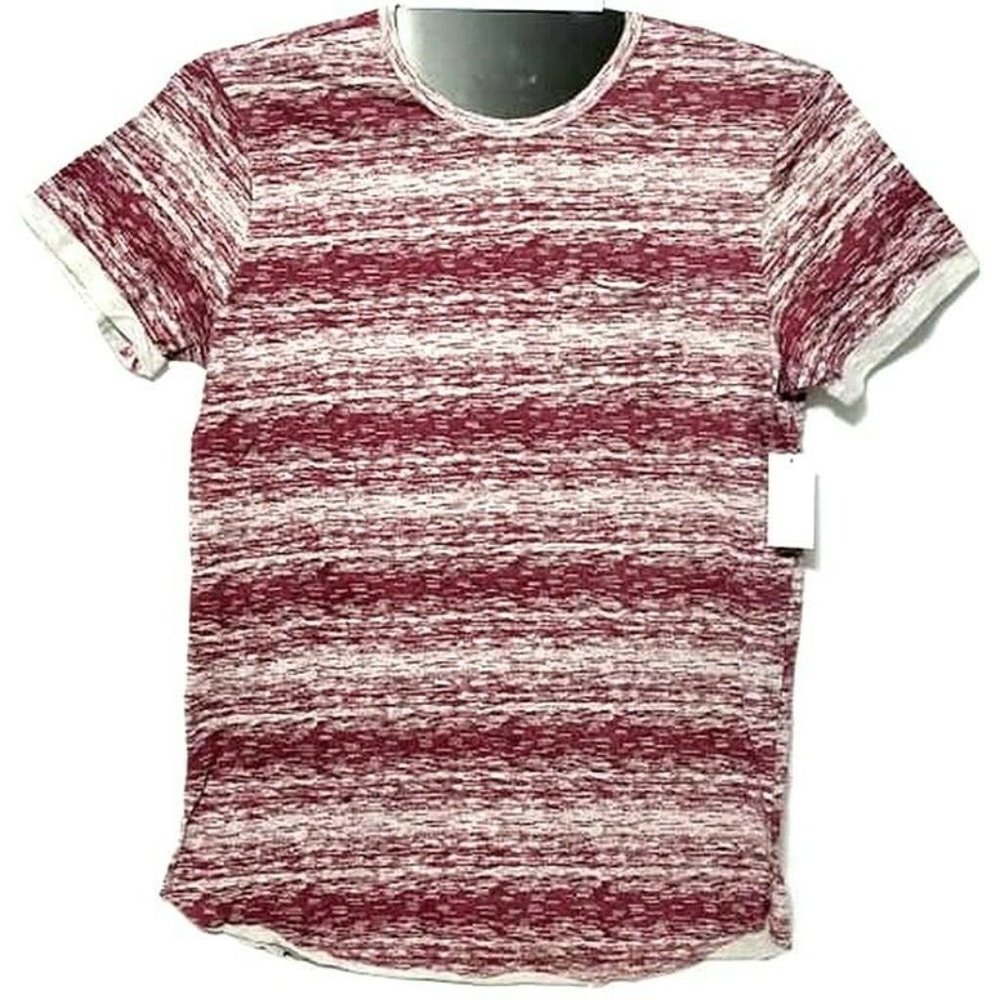 SGR Men's Short Sleeve Red Striped T-Shirt, L
